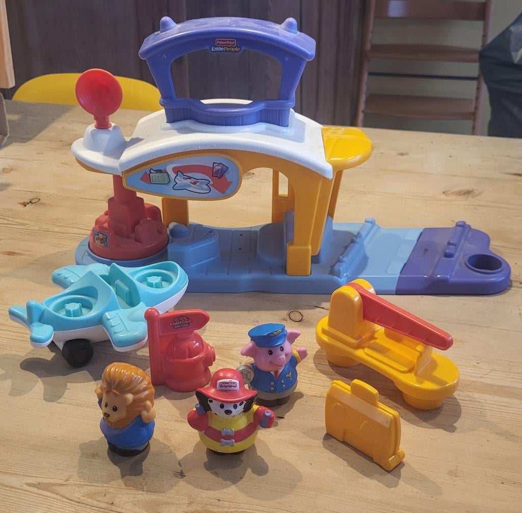 Fisher price little people luchthaven en brandweer, Kinderen en Baby's, Ophalen, Gebruikt, Speelset
