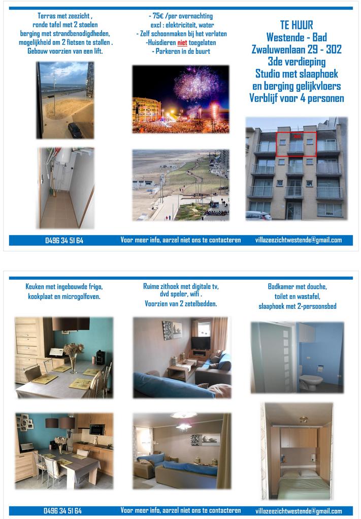 Vakantie appartement Middelkerke - Westende, Propriétaire, Internet, 1 chambre, 4 personnes
