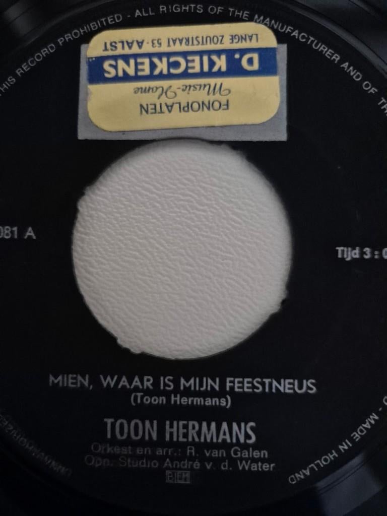 Carnaval singel Toon Hermans, Cd's en Dvd's, Vinyl | Nederlandstalig, Ophalen of Verzenden