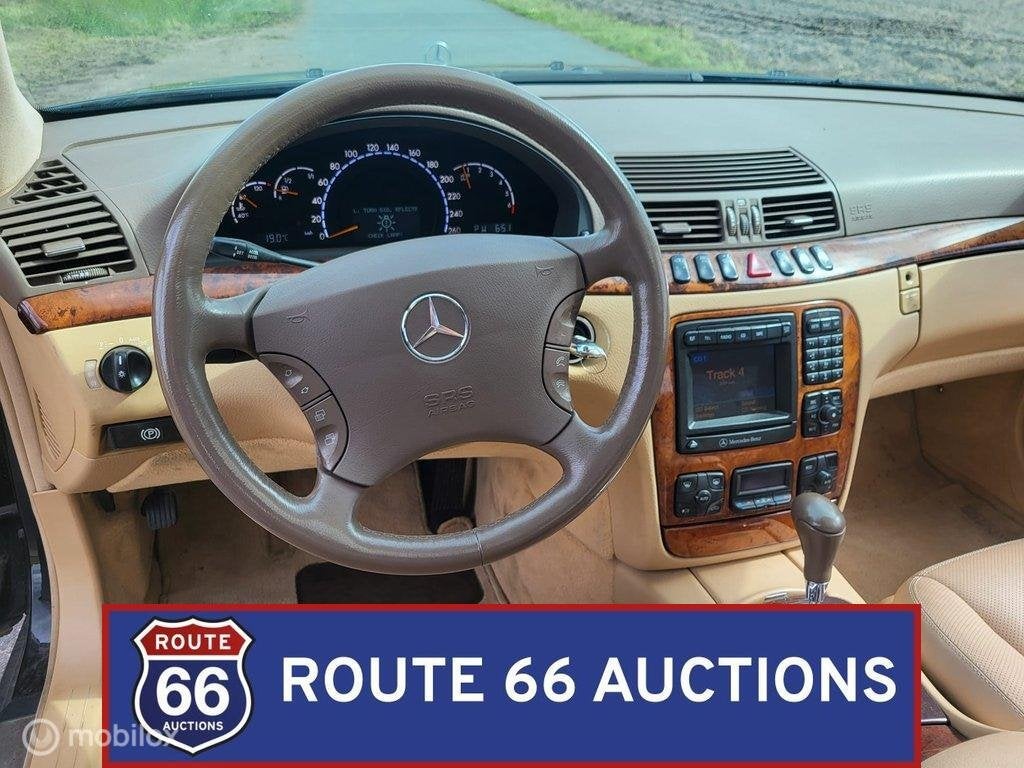 Mercedes-Benz S 55 AMG | 2002 | Route 66 Auctions, Auto's, Gebruikt, Zwart, Bedrijf, Handgeschakeld