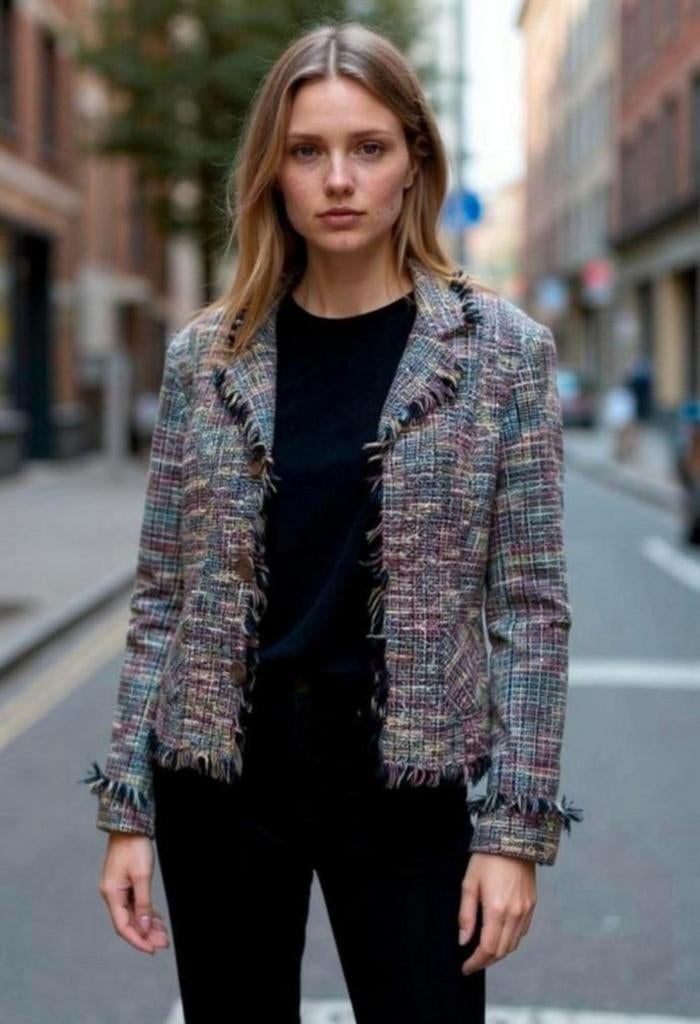 ✨️MANIA Tweed Jasje Maat 38 - Met BUNDELKORTING‼️✨️, Kleding | Dames, Maat 38/40 (M), Overige kleuren, Ophalen of Verzenden, Zo goed als nieuw