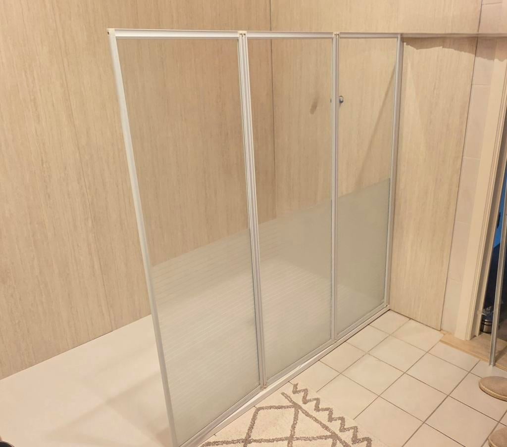 Douchescherm in glas en plooibaar, Enlèvement, Verre