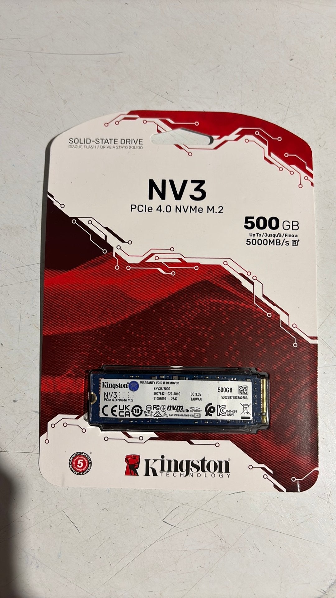 Kingston NV3 500GB pcie4.0 NVMe M.2, Intern, SSD, Nieuw, Ophalen of Verzenden