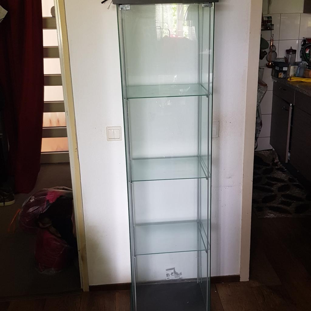Mooie glazen vitrine, Huis en Inrichting, Kasten | Vitrinekasten, Ophalen, Minder dan 50 cm, 150 tot 200 cm, 25 tot 50 cm