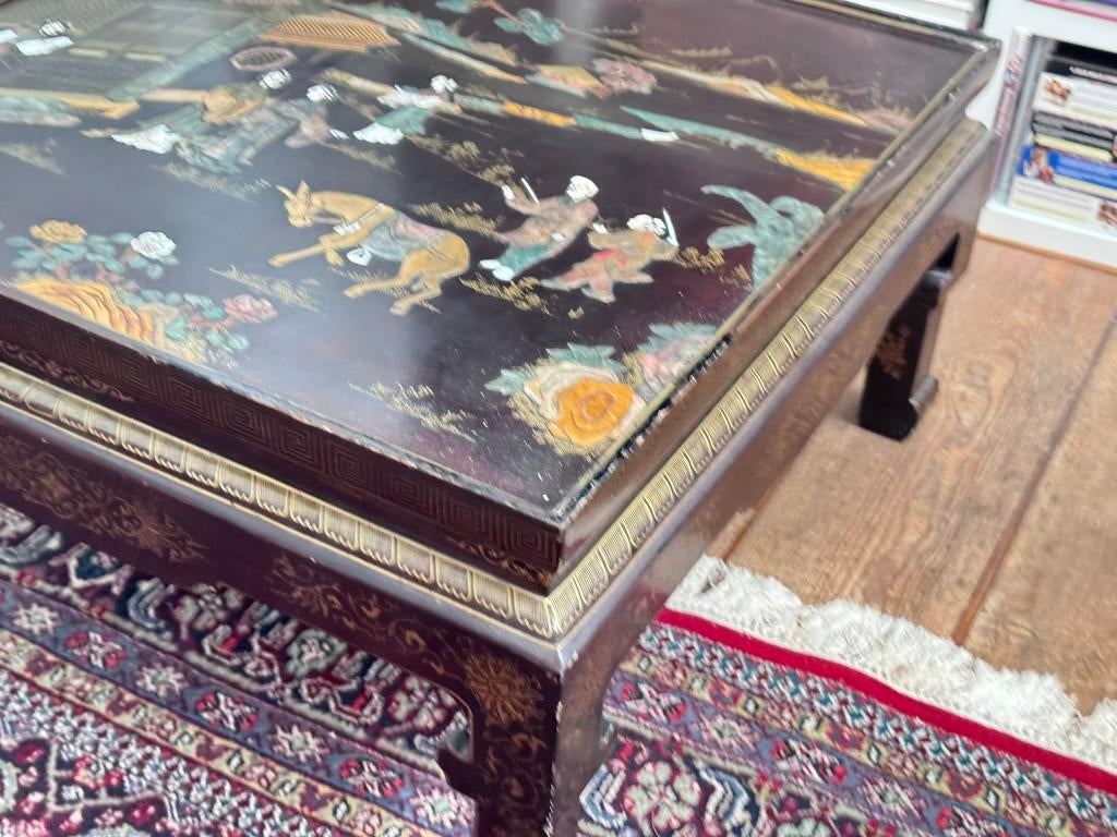 table d appoint chinoise  ancien vintage,faite à la main, Maison & Meubles, Tables | Tables de salon, Comme neuf, Verre, Enlèvement
