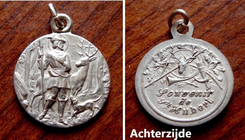 Medaille Souvenir de Saint Hubert, Envoi, Comme neuf, Autres types, Christianisme | Catholique