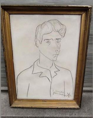 Dessin personnage Signe jean cocteau, Antiquités & Art, Enlèvement ou Envoi