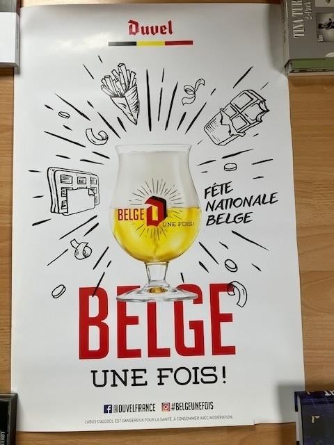 Duvel poster 1 Frankrijk, Verzamelen, Ophalen, Zo goed als nieuw, Reclamebord, Plaat of Schild, Duvel