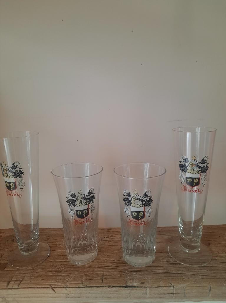 DUVEL 4 oude glazen, Verzamelen, Ophalen, Nieuw, Duvel