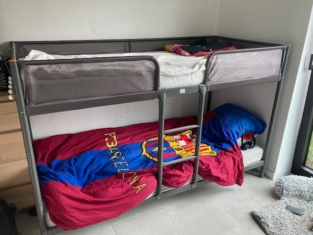 Lit superposé TIFFING Ikea comme neuf, 90 cm, Gris, Comme neuf, Enlèvement