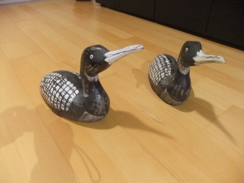 Set van 2 houten eenden, Ophalen, Houtsnijwerk, 50 - 100 cm, Hout