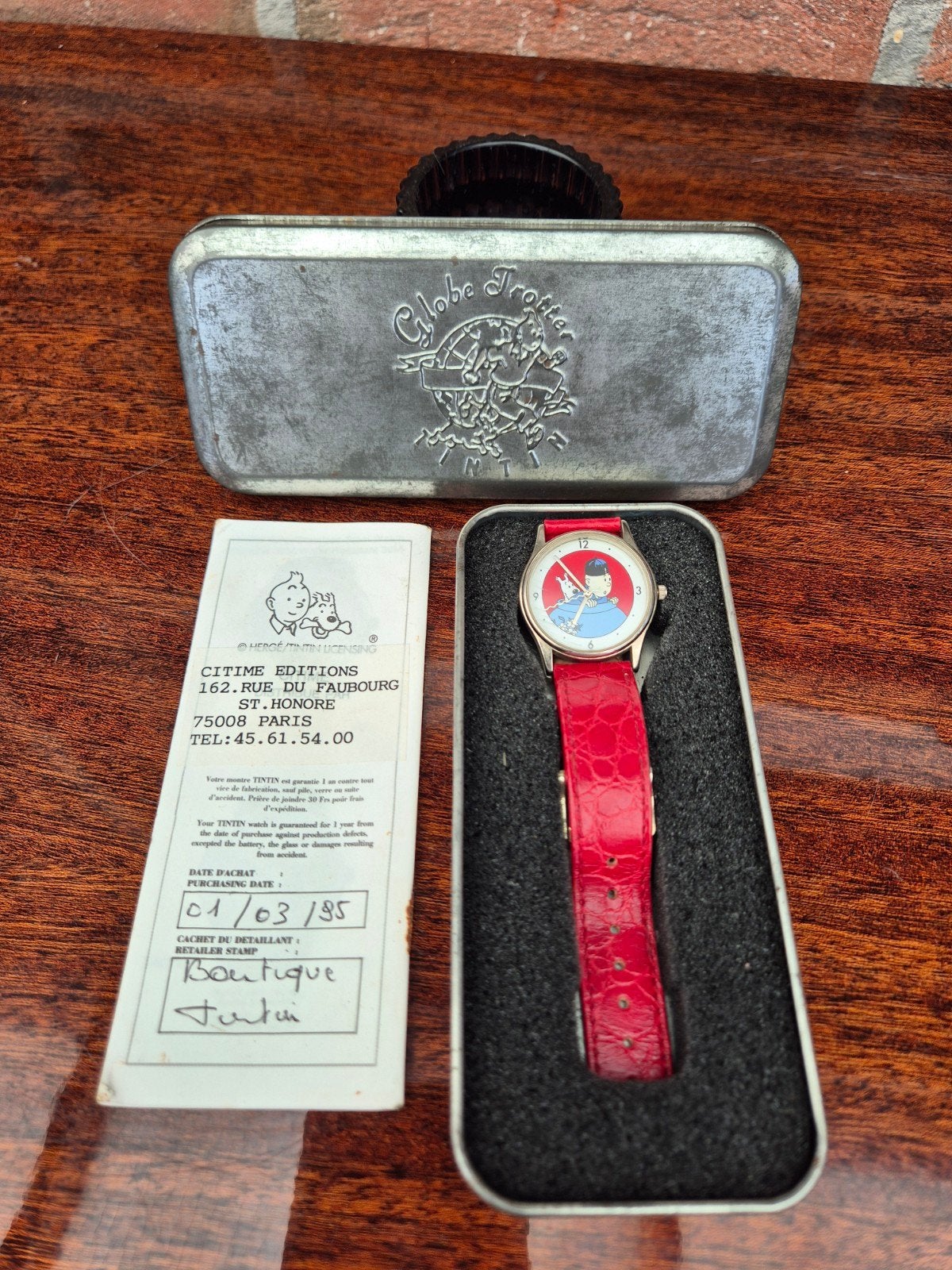 Montre Tintin 1995, Enlèvement ou Envoi, Cuir