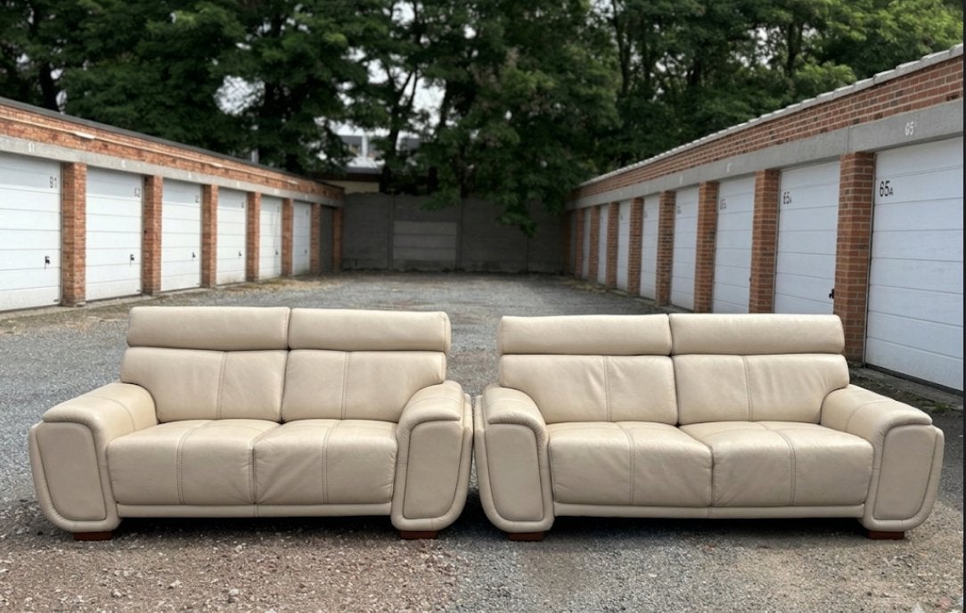 Salon Italy 3+2 echt leer + BEZORGING, Huis en Inrichting, Ophalen of Verzenden, Zo goed als nieuw