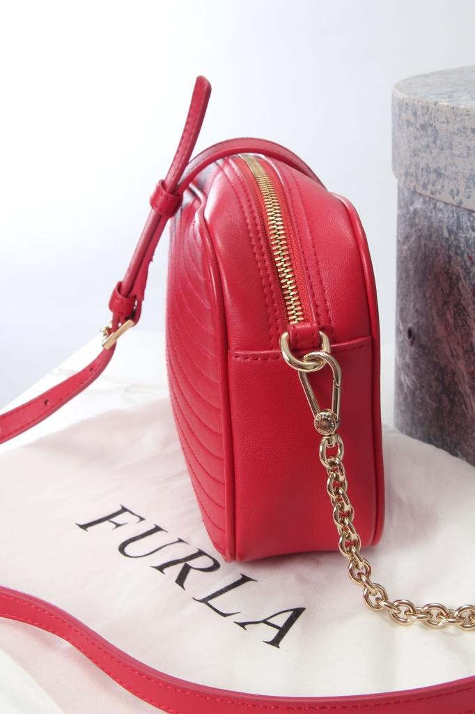 Rood/roze Furla Swing Mini crossbody, Handtassen en Accessoires, Tassen | Damestassen, Ophalen of Verzenden, Nieuw, Rood, Schoudertasje