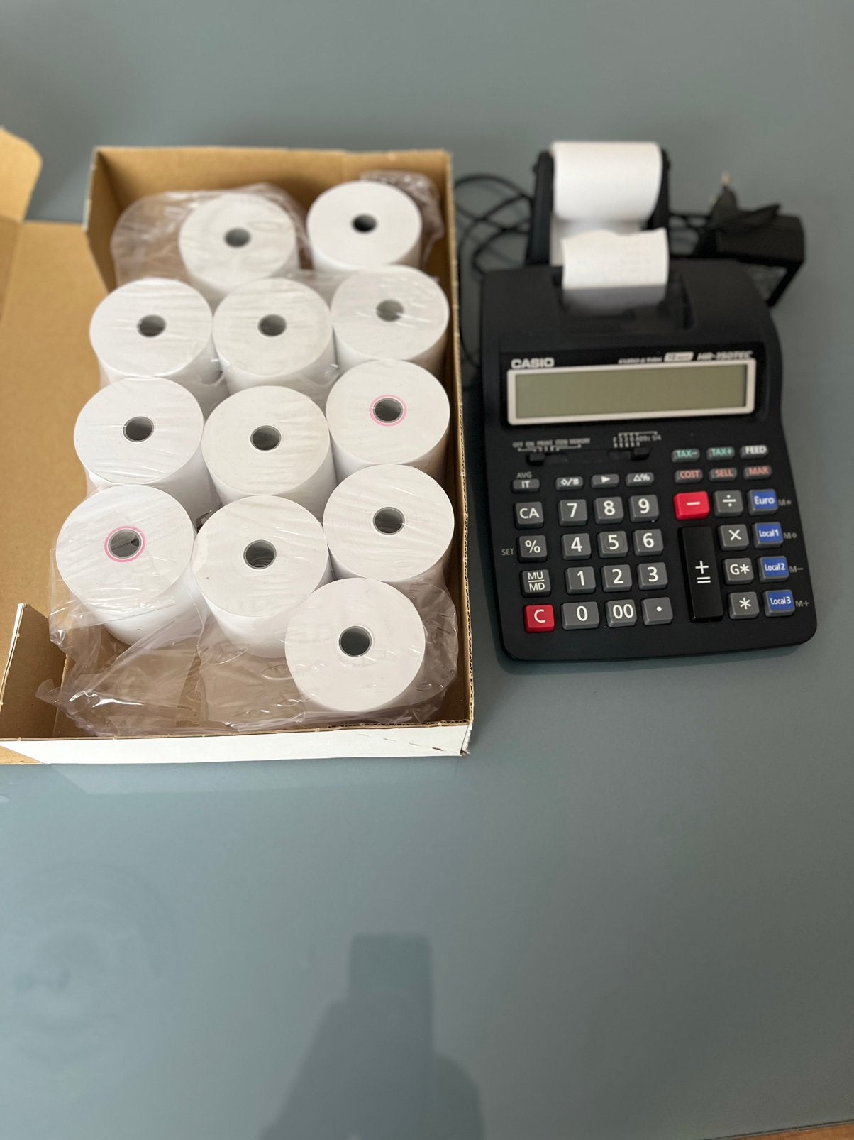 Casio HR-150TEC + 12 nieuwe rollen, Ophalen, Gebruikt