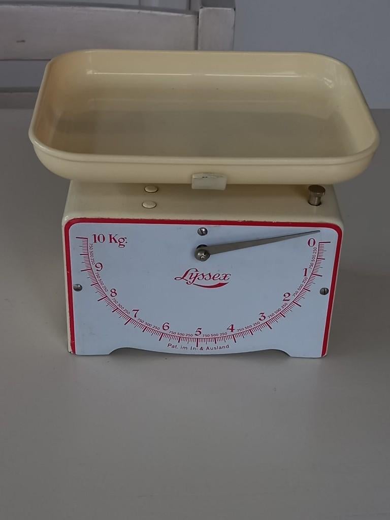 Vintage Keuken weegschaal Lyssex, Antiek en Kunst, Ophalen of Verzenden