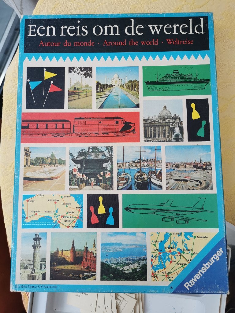 Vintage Ravensburger: Een Reis om de Wereld (1974), Hobby en Vrije tijd, Ophalen of Verzenden, Zo goed als nieuw, Ravensburger
