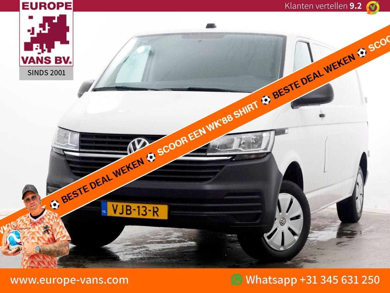 Volkswagen Transporter T6.1 2.0 TDI 110pk Lang Airco/CarPlay, Auto's, Bestelwagens en Lichte vracht, Wit, Bedrijf, 198 g/km, Onderhoudsboekje