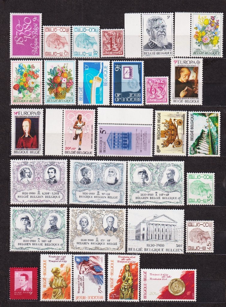 Belgique 1980 année complète **, Envoi, Non oblitéré, Neuf