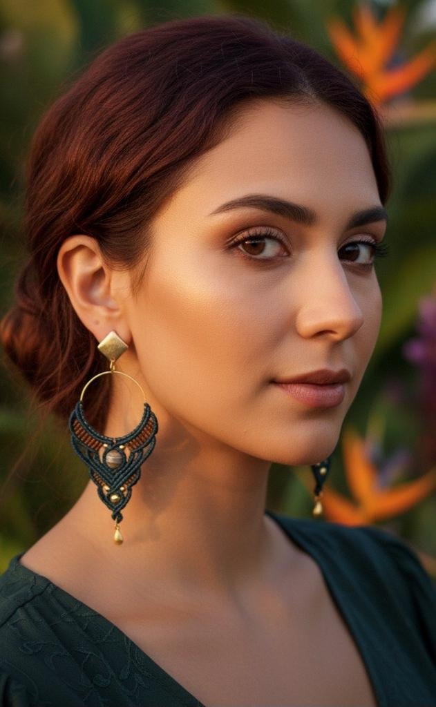 Talisman naturel — Boucle d'oreille en agate tibétaine et, Enlèvement ou Envoi