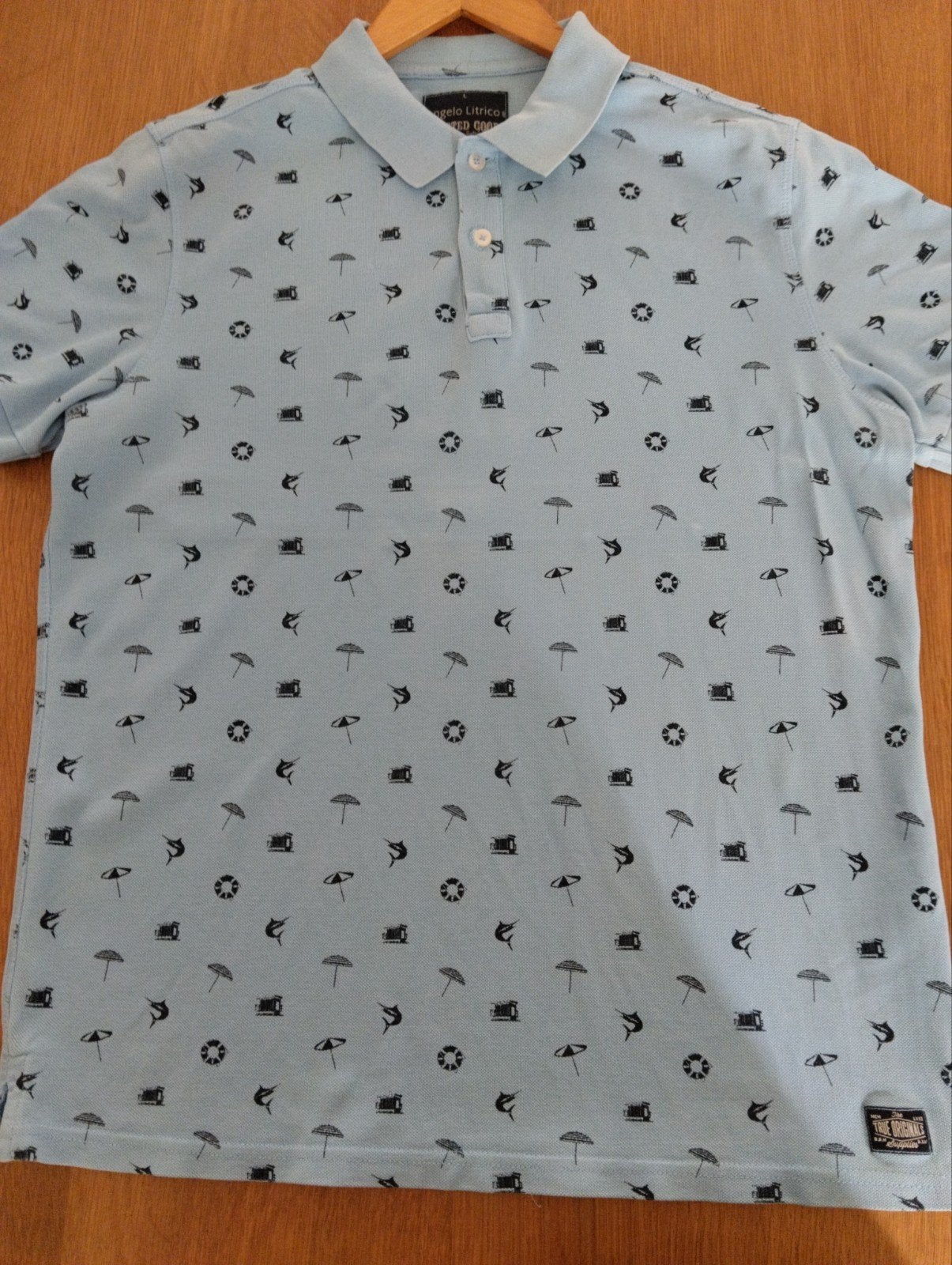 polo L bleu clair Angelo Litrico, Envoi, Taille 52/54 (L), Bleu