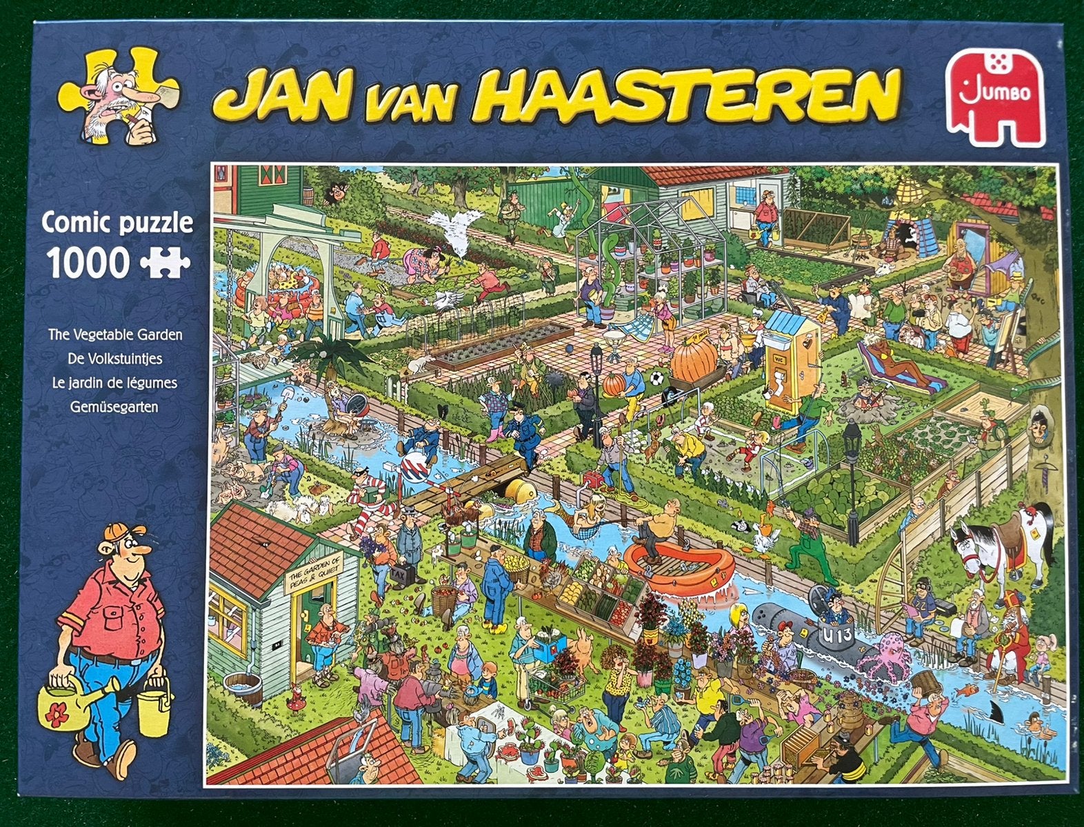 Jan van Haasteren puzzel 1000 stukjes - De Volkstuintjes, Hobby en Vrije tijd, Denksport en Puzzels, Ophalen of Verzenden, Zo goed als nieuw