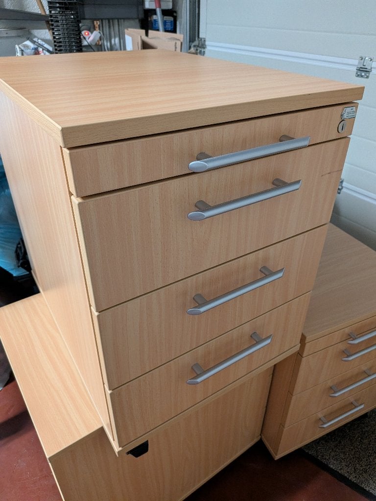 3x Professioneel houten ladeblok (Bümö) – Beuken, 3 ou 4 tiroirs, Moins de 100 cm, Enlèvement, Utilisé