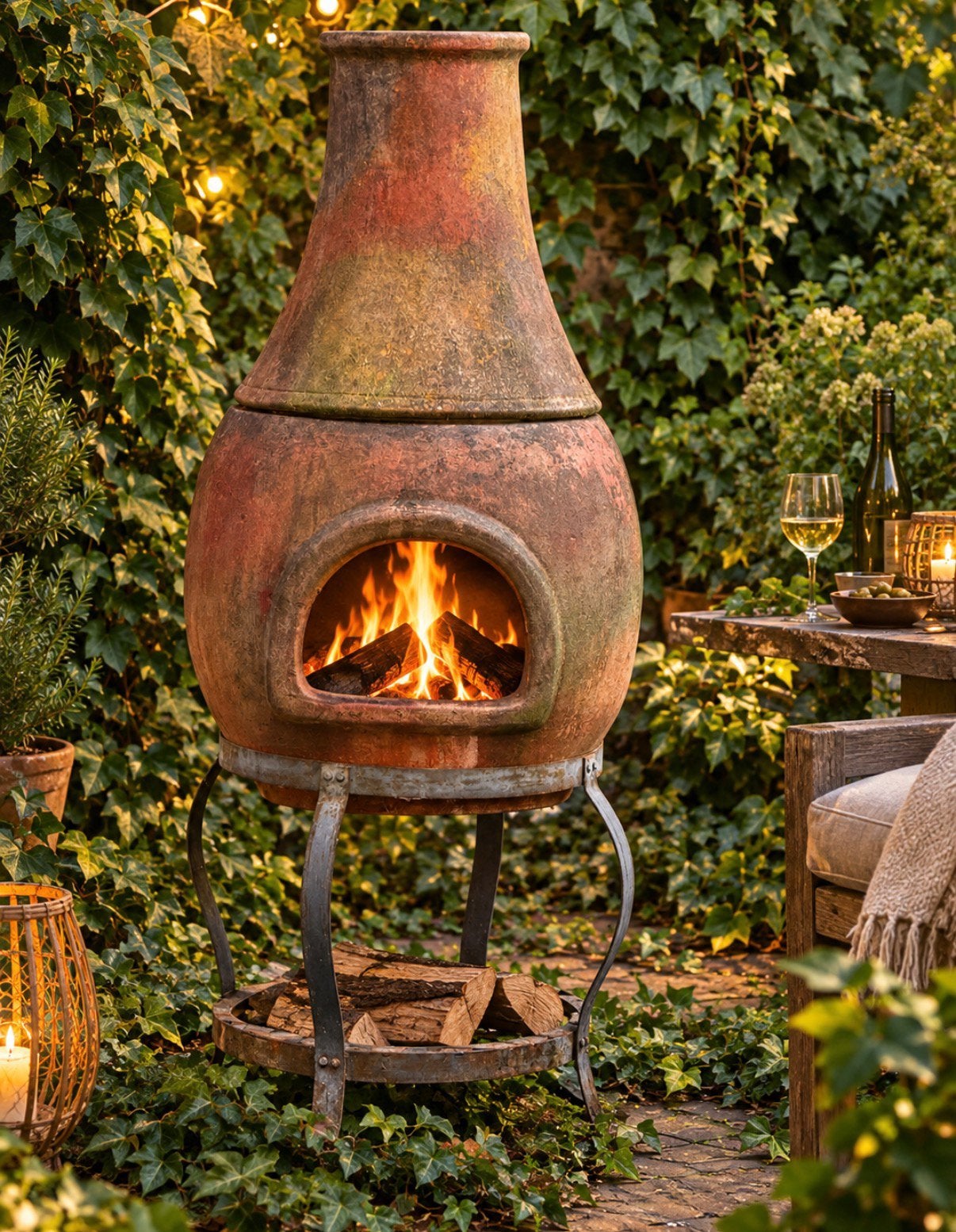 Gezellige authentieke terracotta BBQ / vuurkorf, Tuin en Terras, Ophalen, Gebruikt, Vuurkorf