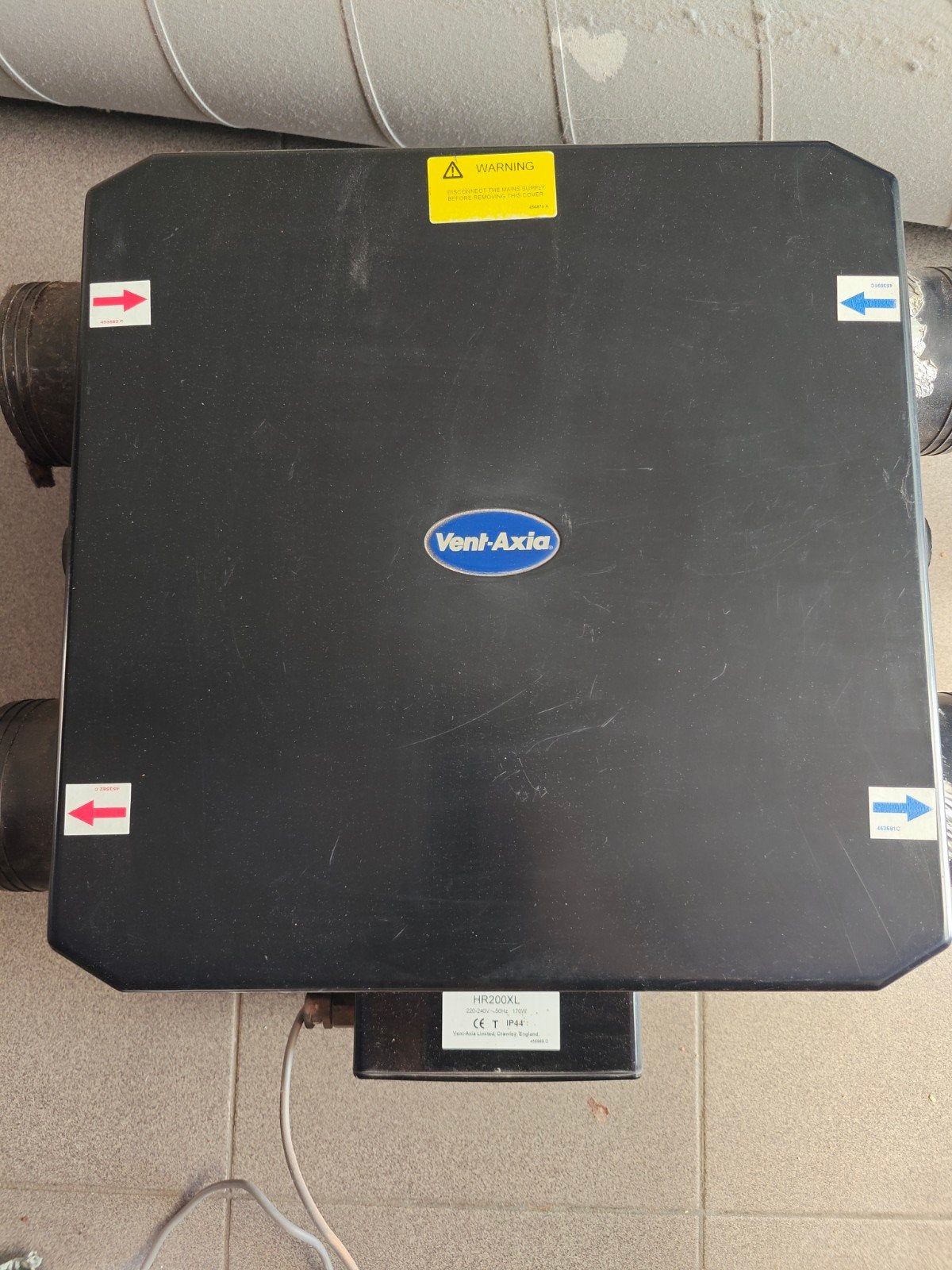 Vent-axia hr200xl (ventilatie type-d), Enlèvement