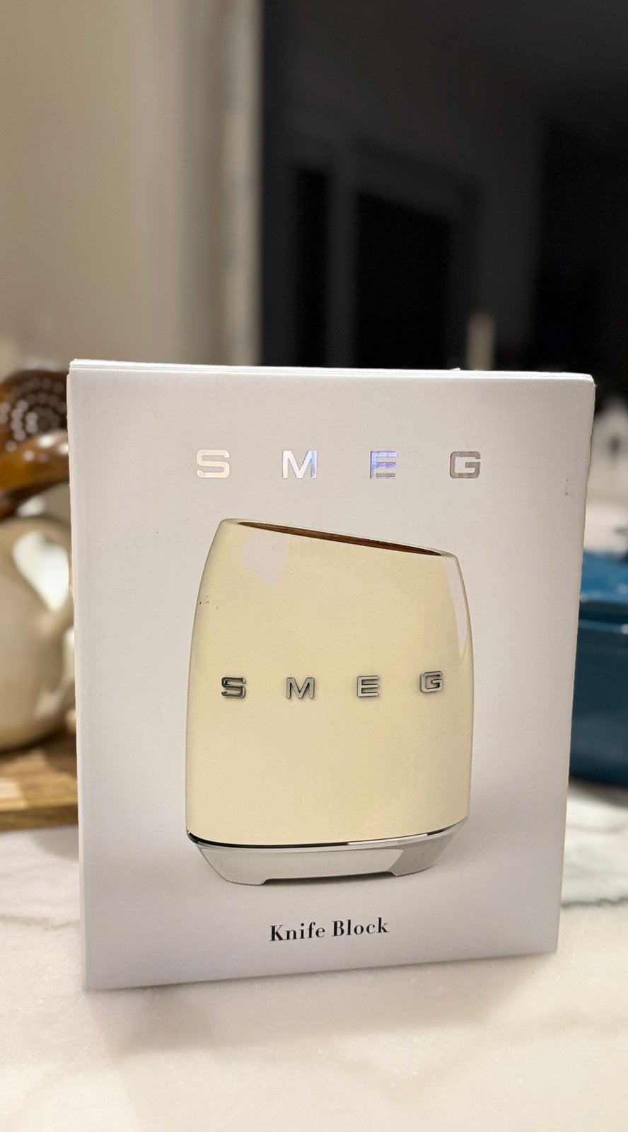 Nieuw Messenblok Smeg beige, Ophalen, Zo goed als nieuw