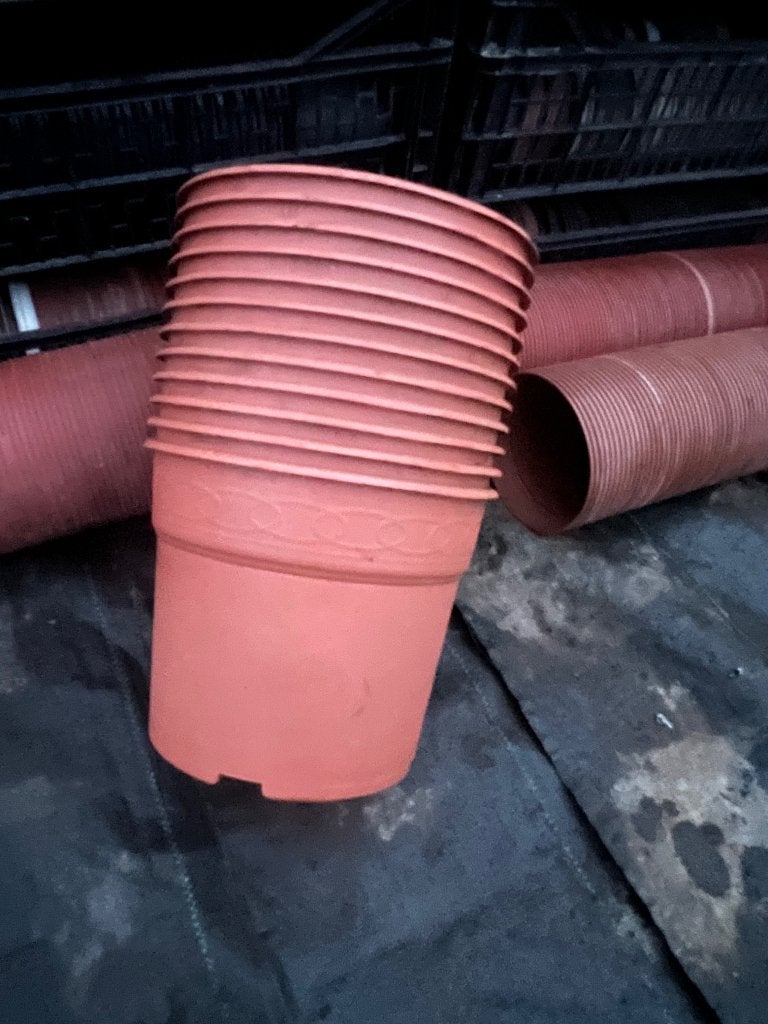 kweekpotten bloempotten 5 liter in rode sierplastiek, Kunststof, Verzenden, Rond, Nieuw