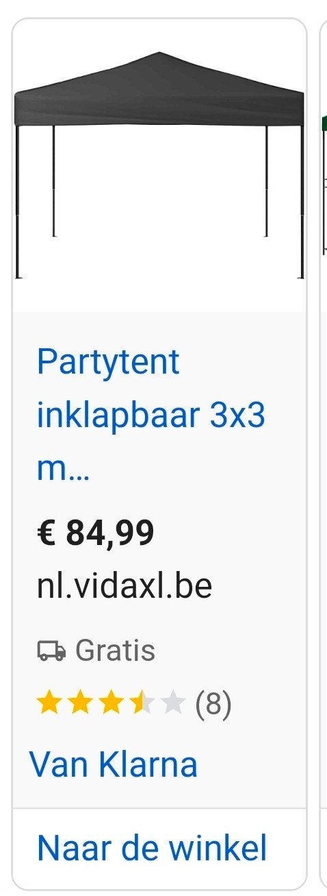Partytent 3x3, Jardin & Terrasse, Tonnelles, Enlèvement, Utilisé, Tente de réception