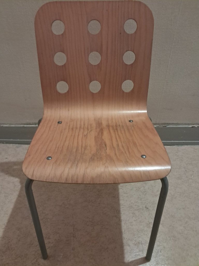 Une très jolie chaise de collège vintage - Rare., Enlèvement, Utilisé, Bois, Une