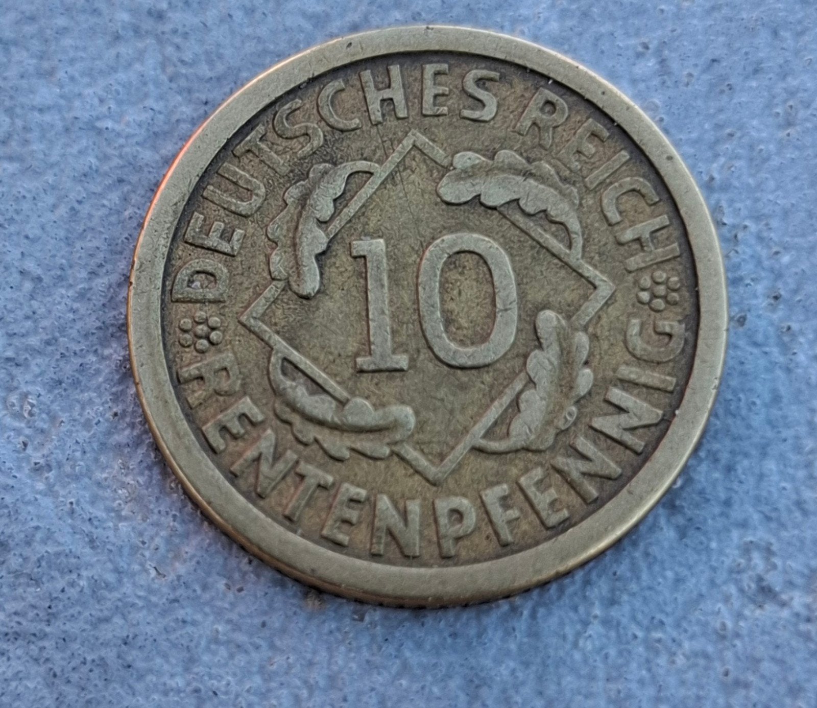 Duitse 10 Rentenpfennig uit de periode  Weimarrepubliek, Postzegels en Munten, Ophalen of Verzenden