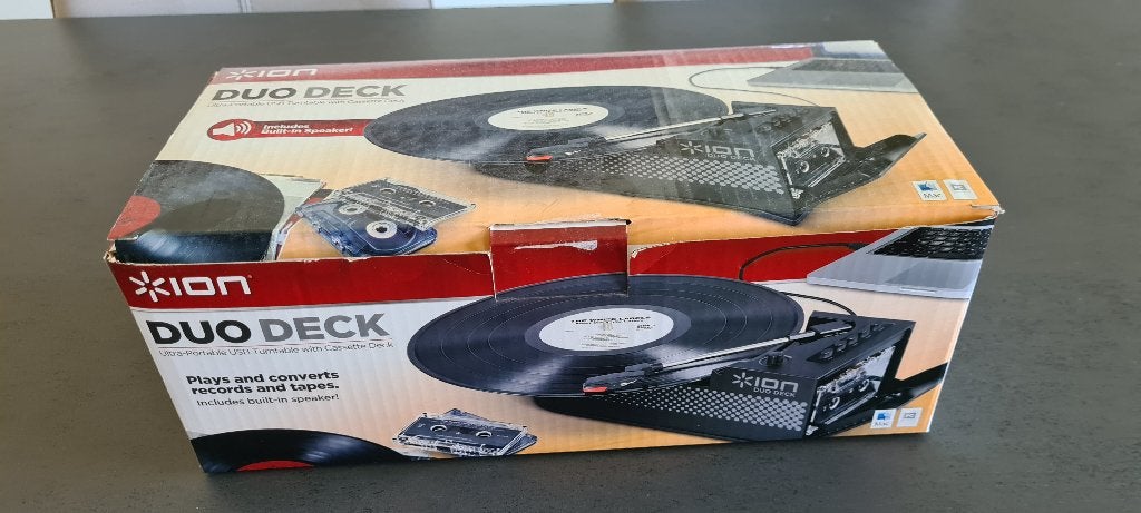 draagbare usb platenspeler met cassettedeck, Zo goed als nieuw, USB-aansluiting, Platenspeler, Ophalen