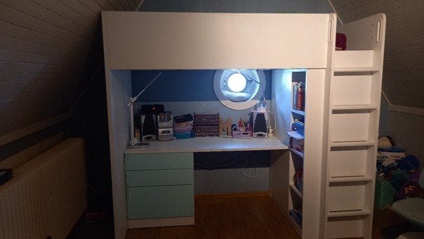 Ikea Hoogslaper STUVA + krijtborden, Kinderen en Baby's, Ophalen, Gebruikt, Hoogslaper