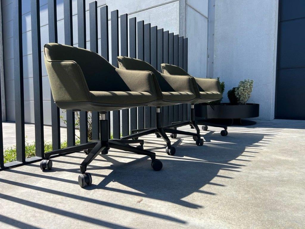 Vitra softshell bouroullec bureaustoelen, 3X, Huis en Inrichting, Verzenden, Zo goed als nieuw, Groen, Bureaustoel