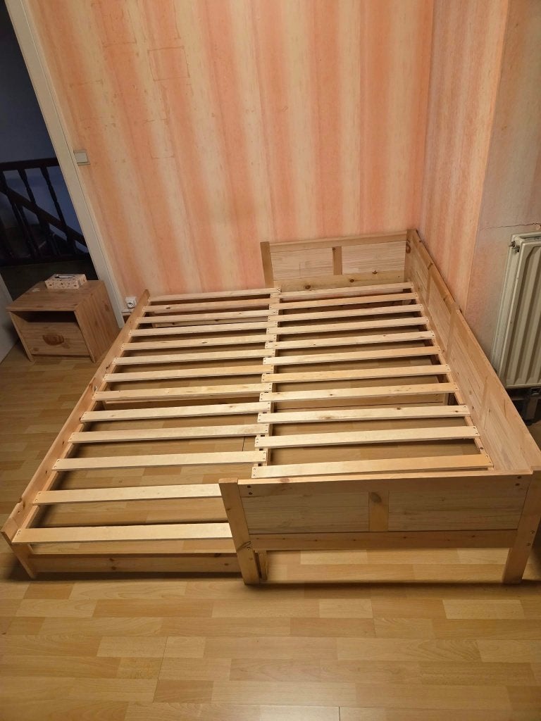 Lit gigogne Ikea, 90 cm, Beige, Enlèvement, Utilisé