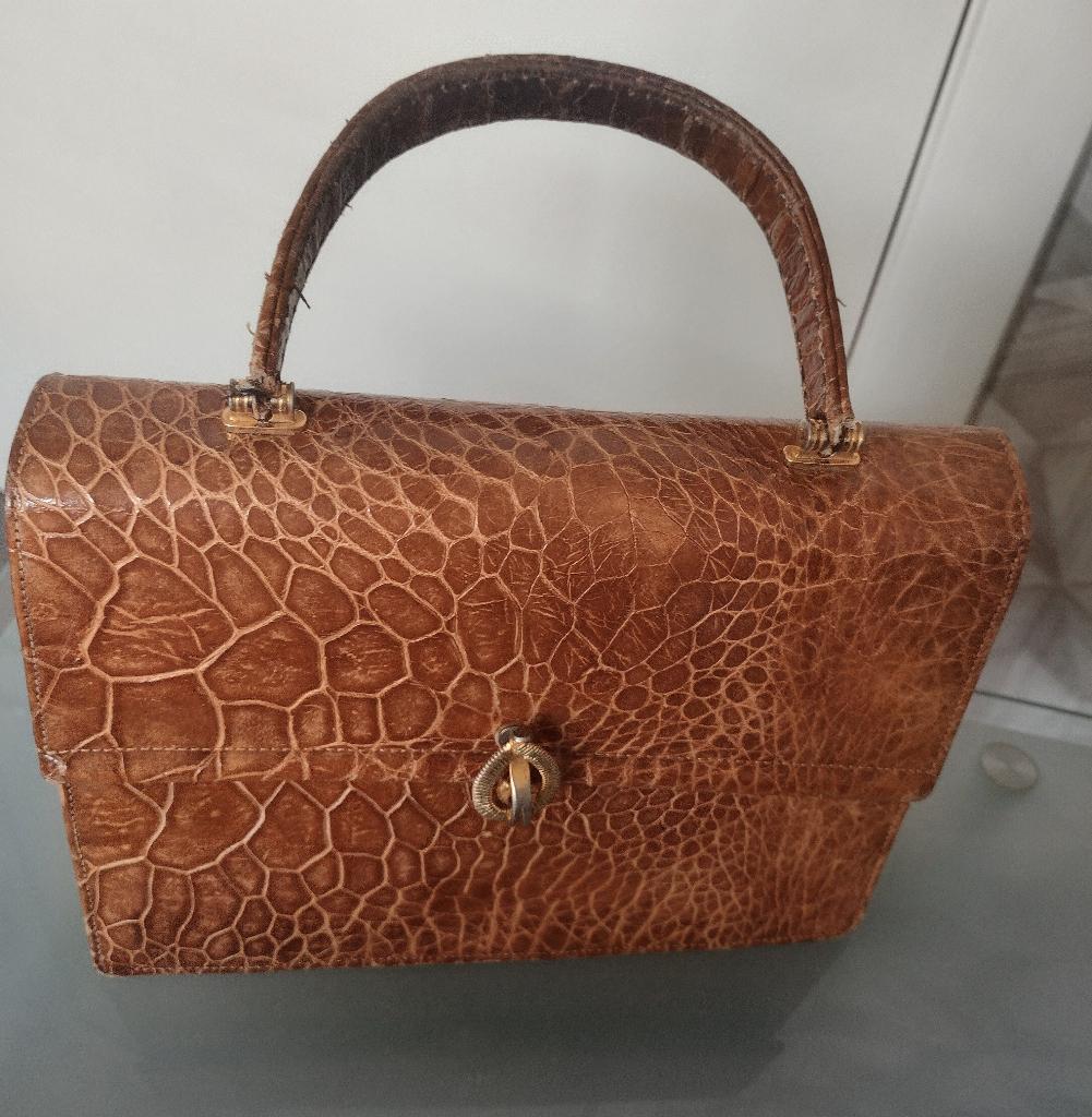 Sac à main texturé vintage Gerzon en crocodile  1950/60, Enlèvement, Autres types