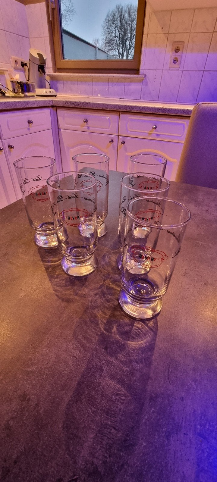 6 glazen Bavery Silver - Christmas - Scotch - Pale Ale - Baf, Ophalen, Zo goed als nieuw, Bierglas