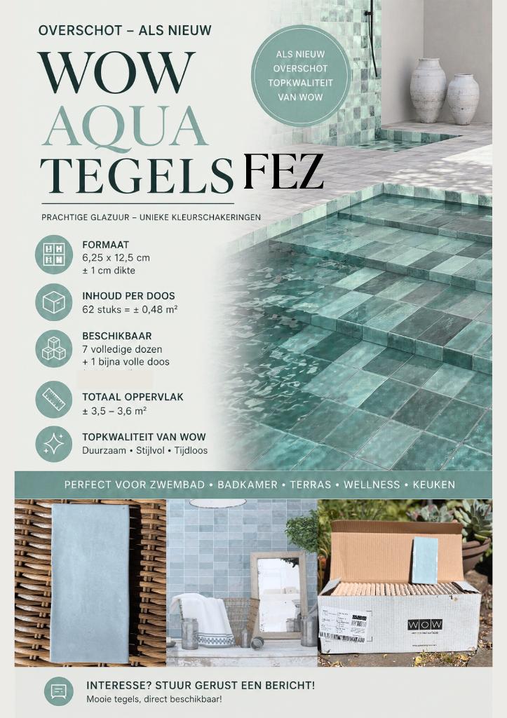 Tegels WOW FEZ "Afwerking van je keuken, badkamer of toilet", Moins de 20 cm, Enlèvement, Moins de 20 cm, Autres matériaux