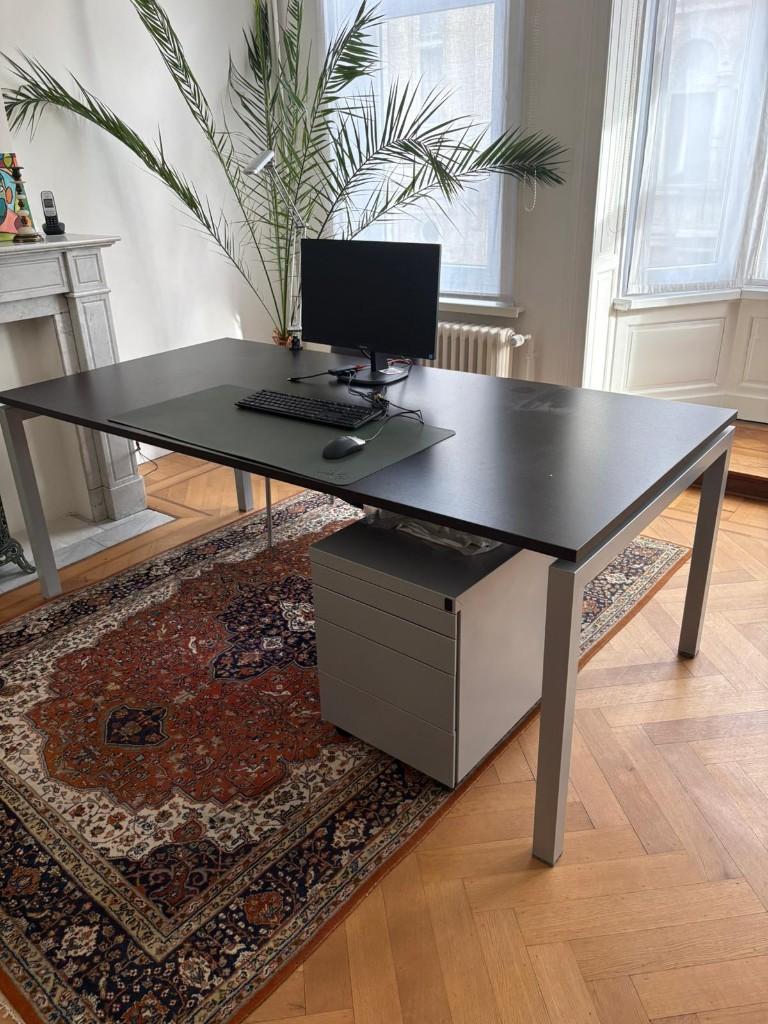 bureautafel+ladeblok, Maison & Meubles, Bureaux, Avec tiroirs, Autres marques, 100 cm, Autres matériaux