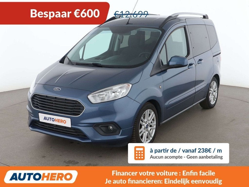 Ford Tourneo 1.0 EcoBoost Titanium (bj 2019), Auto's, Ford, Voorwielaandrijving, Stof, Blauw, Overige carrosserie