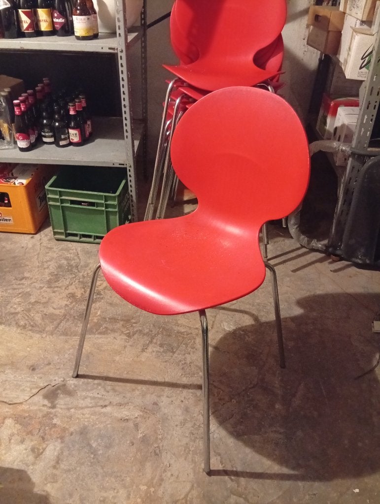chaises orange à vendre m'en reste 4, Maison & Meubles, Chaises, Autres couleurs, Métal, Enlèvement, Utilisé