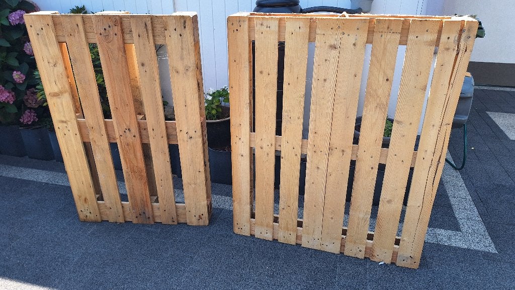 Gratis af te halen 2 paletten, Doe-het-zelf en Bouw, Ophalen, Zo goed als nieuw, 50 mm of meer, Pallet