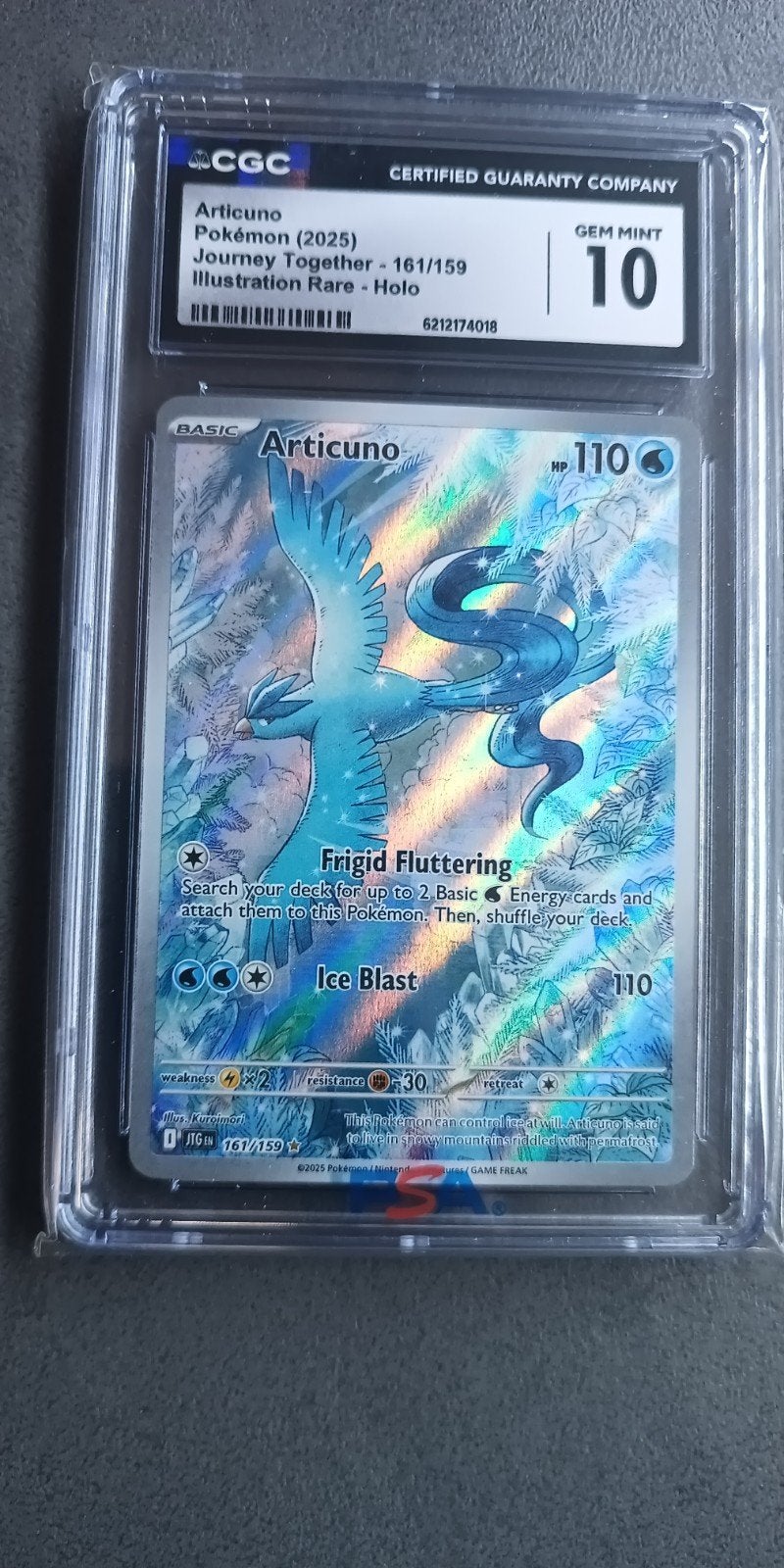 Articuno illustration Rare 161/159 CGC 10, Ophalen of Verzenden, Nieuw, Losse kaart, Foil