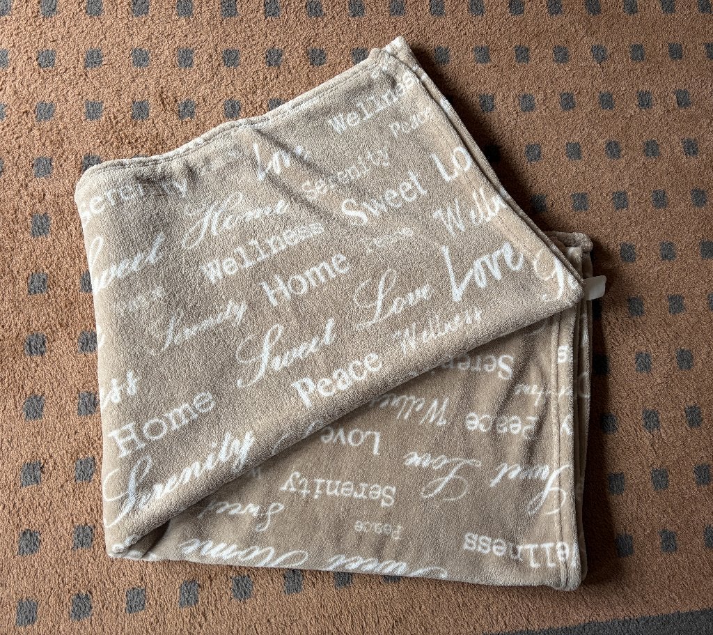 Modadom Home, Love, Wellness fleecedeken, 130x170cm, Eenpersoons, Beige, Ophalen of Verzenden, Fleece