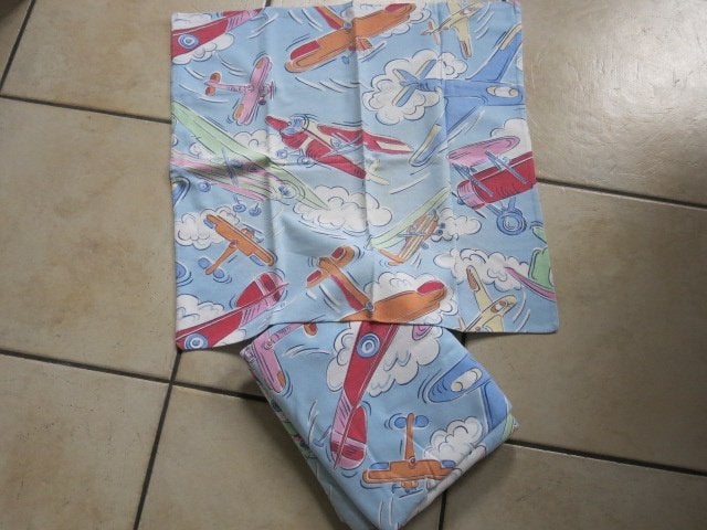 Een dekbedovertrekset vliegtuigjes, Kinderen en Baby's, Ophalen, Gebruikt, Blauw, Dekbedovertrek