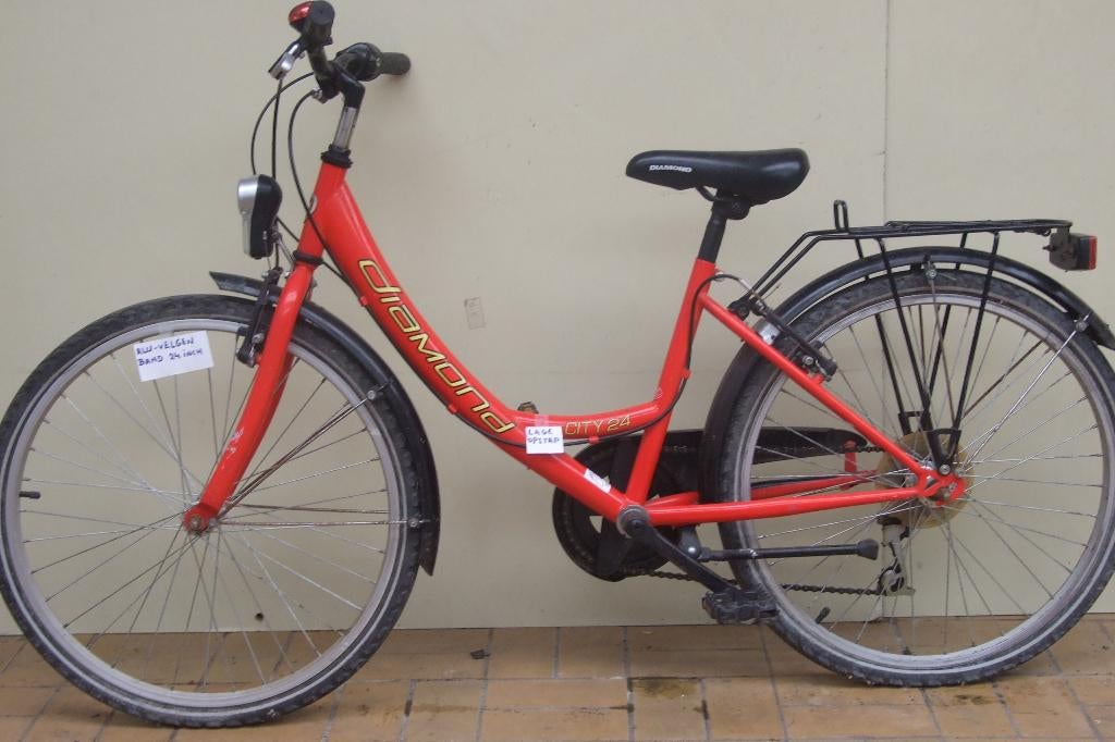 Meisjesfiets lage opstap alu-velg led-koplamp: 100% rijklaar, Ophalen, Velgrem, Versnellingen, Gebruikt