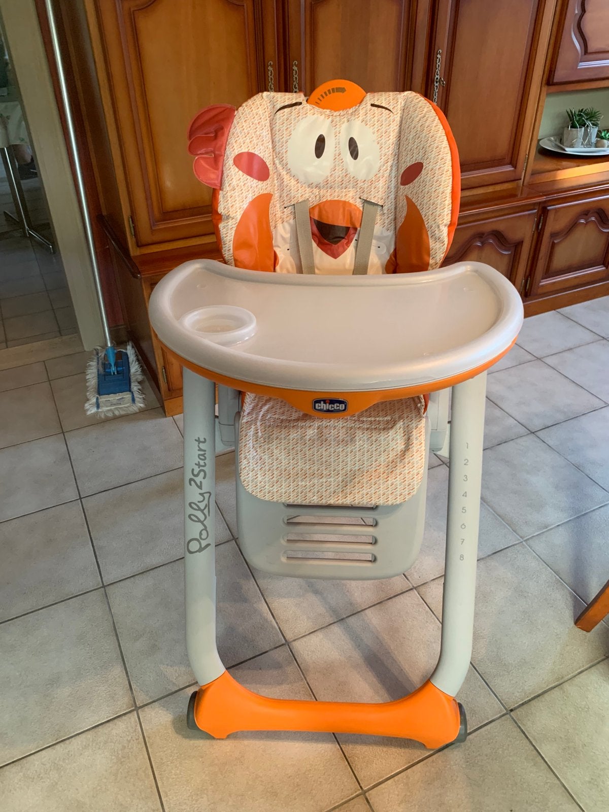 Eetstoel Chicco Polly 2 Start, Kinderen en Baby's, Ophalen, Gebruikt, Meegroeistoel, Aanschuifbaar